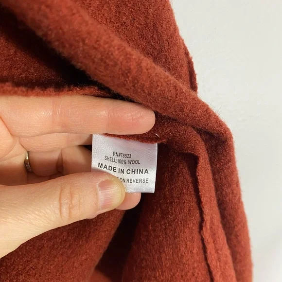 NWT Luii 100% Boiled Wool Rustic Orange Coat Size Small - Picture 6 of 6